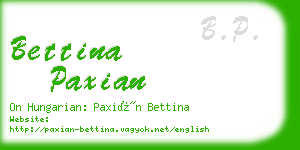 bettina paxian business card